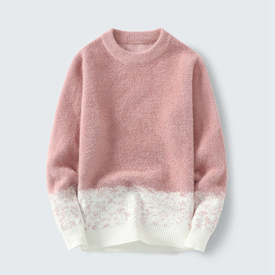 Suéter Degradado Cuello Redondo para Hombre - Abrigo Base Otoño Invierno