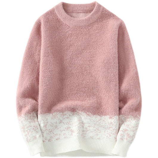 Suéter Degradado Cuello Redondo para Hombre - Abrigo Base Otoño Invierno - Image 2