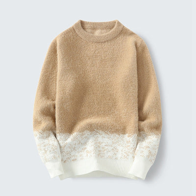 Suéter Degradado Cuello Redondo para Hombre - Abrigo Base Otoño Invierno - Image 4