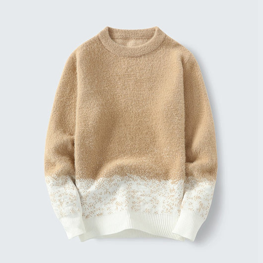 Suéter Degradado Cuello Redondo para Hombre - Abrigo Base Otoño Invierno - Image 4