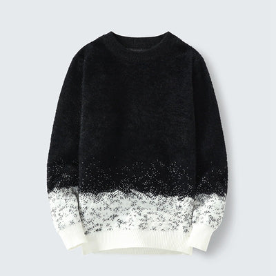 Suéter Degradado Cuello Redondo para Hombre - Abrigo Base Otoño Invierno - Image 5