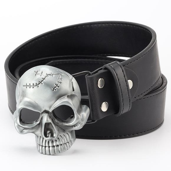 Cinturón de Cuero con Hebilla Calavera