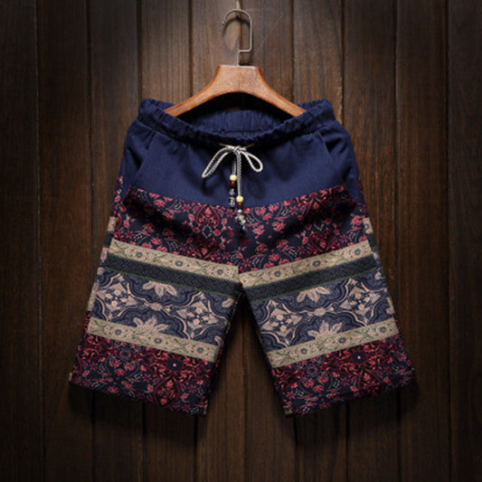 Pantalones Cinco Bolsillos con Bordado Floral Hawaiano