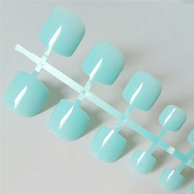 Uñas Postizas Cuadradas Verde Brillante - Press On Nails Acrílico - Image 13