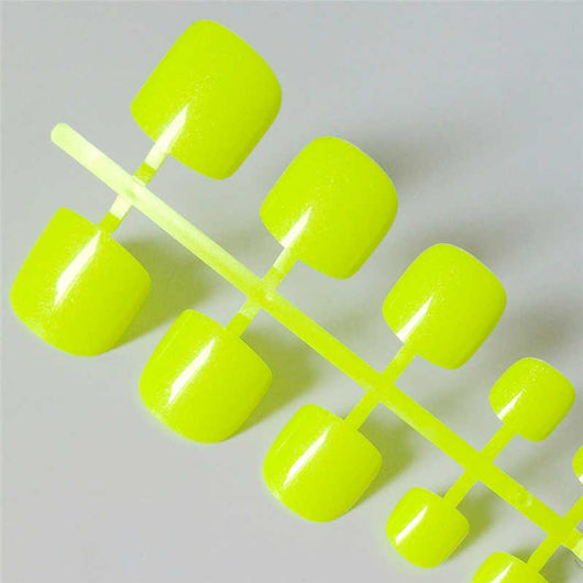Uñas Postizas Cuadradas Verde Brillante - Press On Nails Acrílico - Image 7