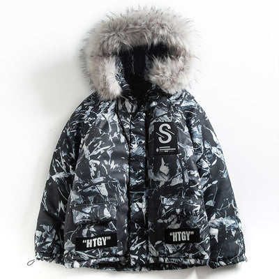 Abrigo de Montaña Camuflaje Azul Holgado Estilo Hip-Hop - Image 17