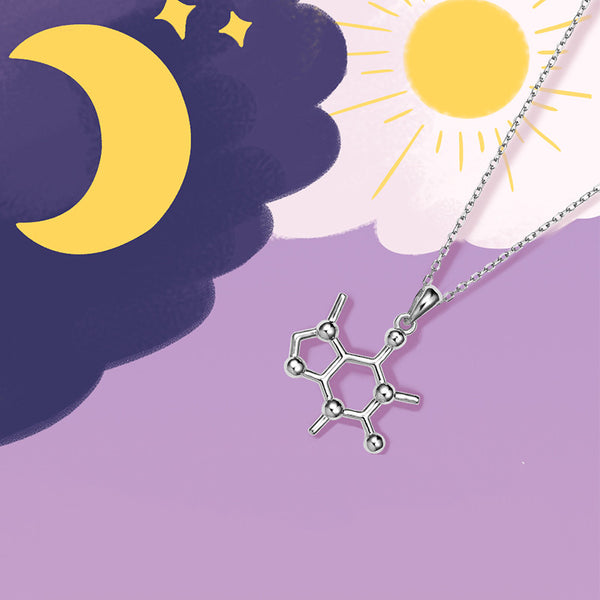 Collar de Elementos Químicos Dopamina y Adrenalina en Plata - Regalo Graduación