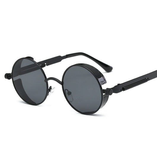 Austin Powers vintage round metal frame sunglasses with clear lenses, gold frames, and black temple tips. - Image 35