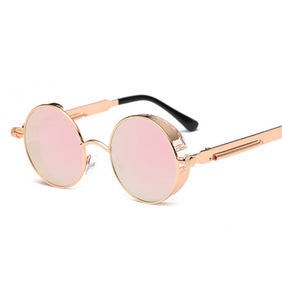 Austin Powers vintage round metal frame sunglasses with clear lenses, gold frames, and black temple tips. - Image 33
