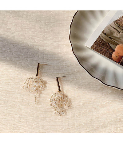 Aretes de Lujo con Cristales en Racimo y Flecos - Image 10