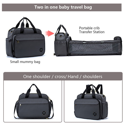 Bolsa Multifuncional 3 en 1: Cuna Portátil, Mochila y Bolso Mensajero - Image 2
