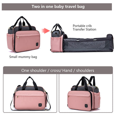 Bolsa Multifuncional 3 en 1: Cuna Portátil, Mochila y Bolso Mensajero - Image 6