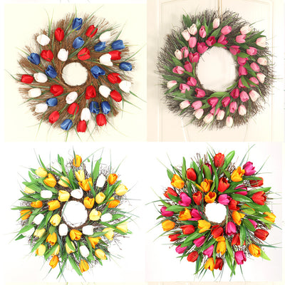 Guirnalda de Tulipanes Simulados con Hojas Largas para Decoración del Hogar - Image 12