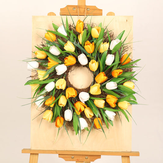 Guirnalda de Tulipanes Simulados con Hojas Largas para Decoración del Hogar - Image 2