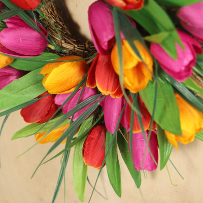 Guirnalda de Tulipanes Simulados con Hojas Largas para Decoración del Hogar - Image 7