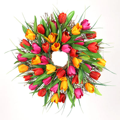 Guirnalda de Tulipanes Simulados con Hojas Largas para Decoración del Hogar - Image 3