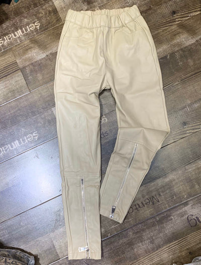 Pantalones de Cuero con Cintura Elástica y Cierre de Cremallera - Image 10