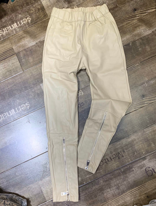 Pantalones de Cuero con Cintura Elástica y Cierre de Cremallera - Image 10