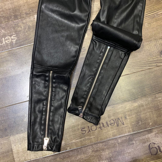 Pantalones de Cuero con Cintura Elástica y Cierre de Cremallera - Image 11