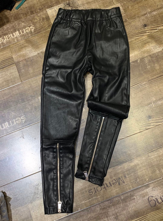 Pantalones de Cuero con Cintura Elástica y Cierre de Cremallera - Image 12