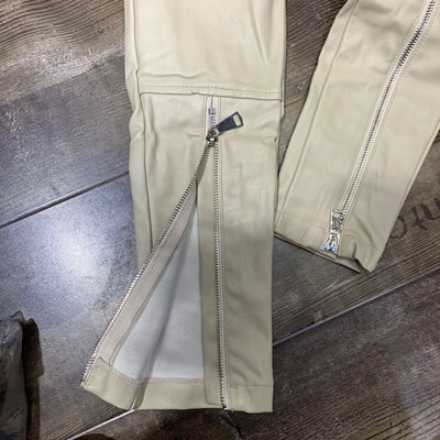 Pantalones de Cuero con Cintura Elástica y Cierre de Cremallera - Image 2
