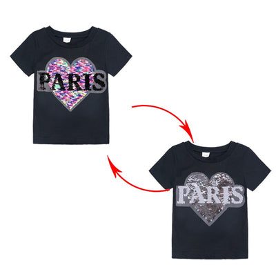 Playera Infantil de Manga Corta con Diseños de Dibujos Animados