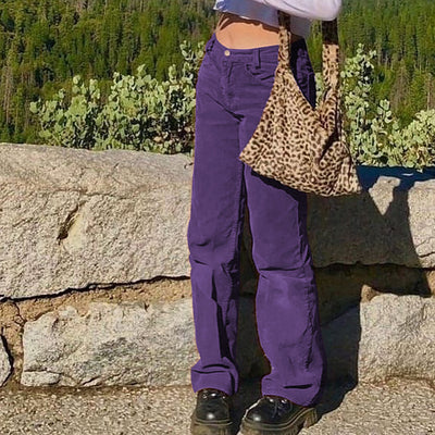 Pantalones Rectos de Pana para Mujer - Estilo Casual y Elegante - Image 4