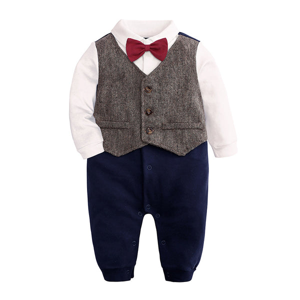 Traje Formal para Bebé de Un Año con Moño y Camisa Caballero