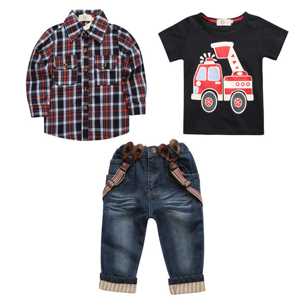 Traje de Pantalón Cuadros para Niño Estilo Caballero Primavera Otoño - Image 4