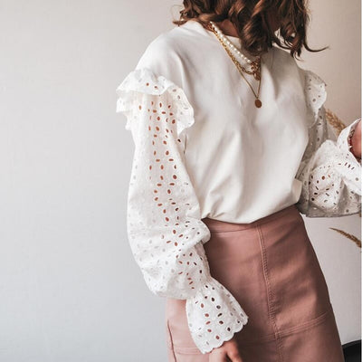 Chaqueta de Encaje con Costuras Combinadas - Estilo Europeo y Americano para Mujer