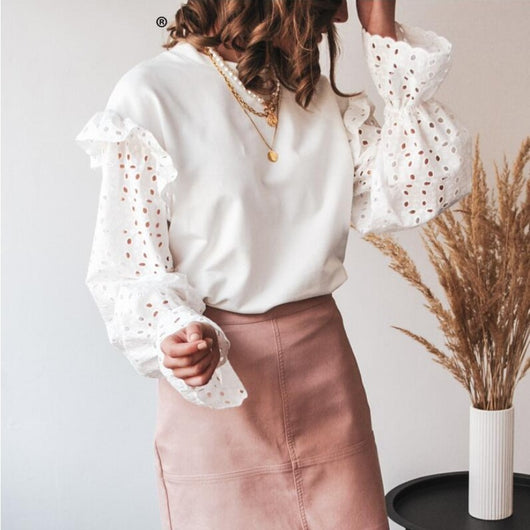Chaqueta de Encaje con Costuras Combinadas - Estilo Europeo y Americano para Mujer - Image 2