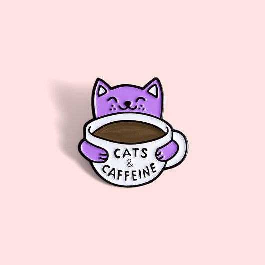 Broche Esmaltado Gato Tomando Café - Image 7