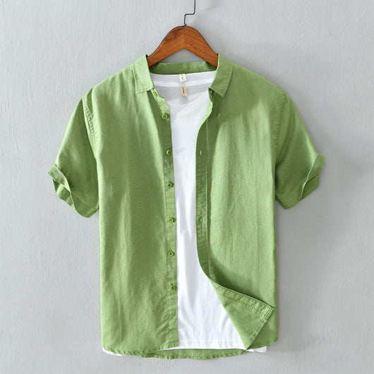 Camisa de Lino NEVIO con Mangas Enrolladas - Comodidad y Estilo - Image 7
