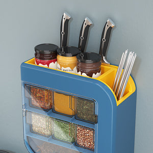 Organizador Mural Multifuncional para Cocina - Soporte de Cuchillos, Especias y Utensilios