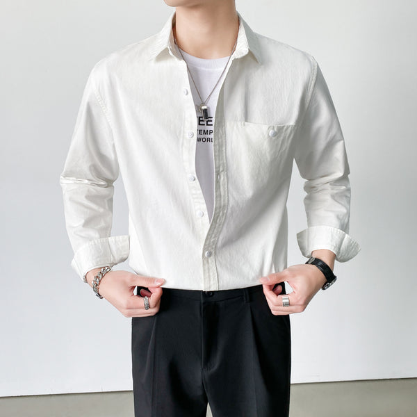 Camisa Casual de Manga Larga Estilo Maduro para Hombre - Elegancia y Confort