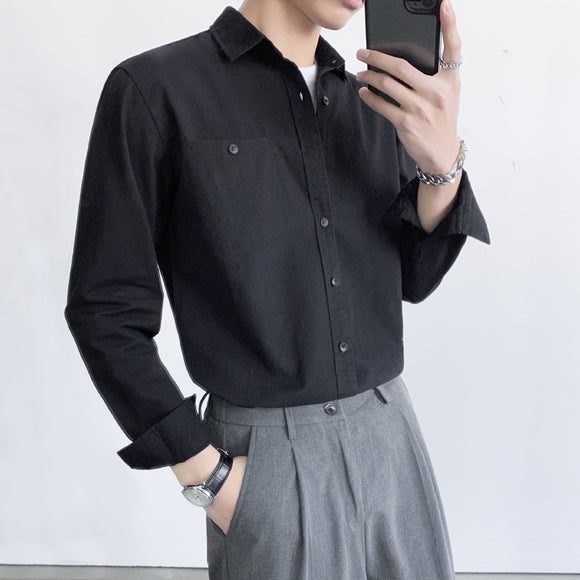 Camisa Casual de Manga Larga Estilo Maduro para Hombre - Elegancia y Confort