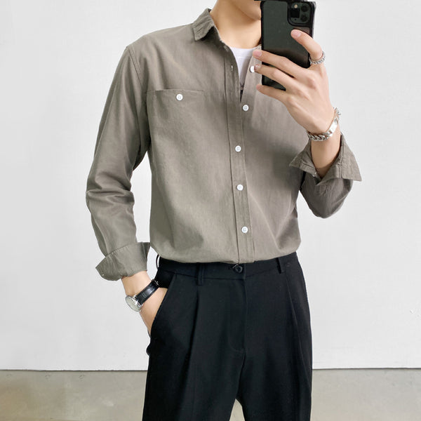 Camisa Casual de Manga Larga Estilo Maduro para Hombre - Elegancia y Confort - Image 3