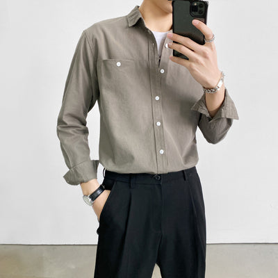 Camisa Casual de Manga Larga Estilo Maduro para Hombre - Elegancia y Confort - Image 3
