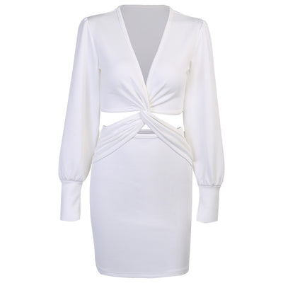 Vestido Elegante Otoño Manga Larga Ajustado Cuello Fruncido - Image 10