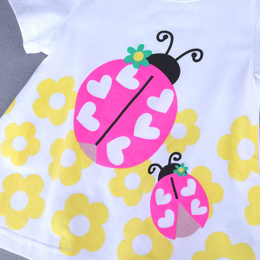 Conjunto de Tres Piezas para Niña Verano - Shorts y Manga Corta - Image 6