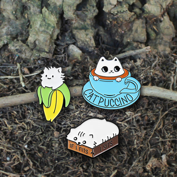 Broche de Gato Kawaii con Gotita de Aceite - Accesorio Adorable para Amantes de Gatos