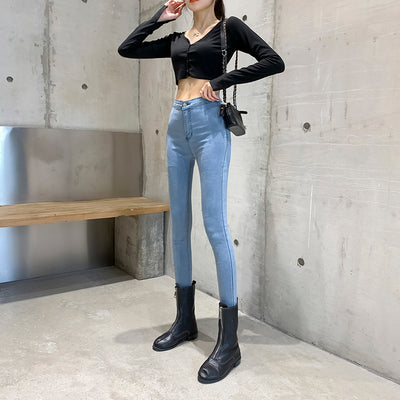 Jeans Levantacola Cintura Alta Elásticos para Mujer - Image 9