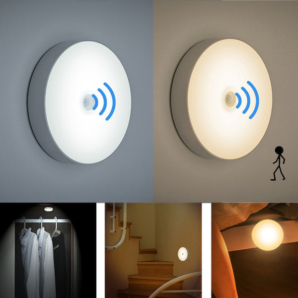 Luz Nocturna LED con Sensor de Movimiento y Carga USB