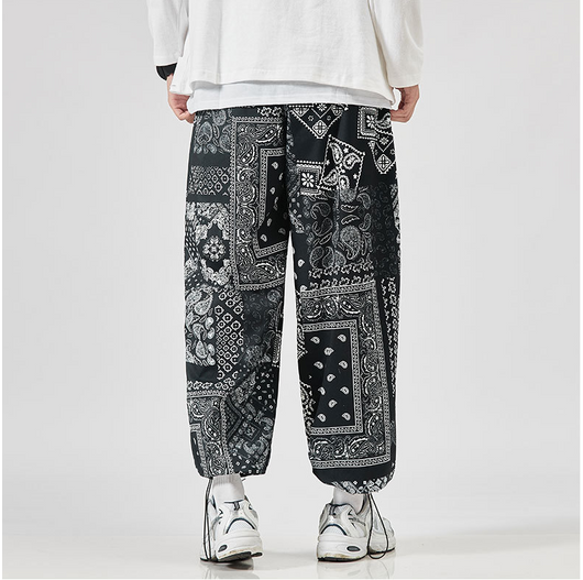 Pantalones Harem Anchos con Cordón - Diseño Flor de Marañón - Image 8