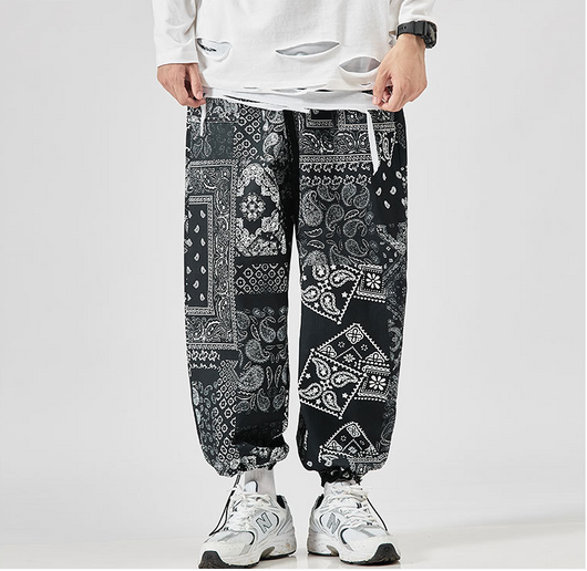 Pantalones Harem Anchos con Cordón - Diseño Flor de Marañón - Image 9