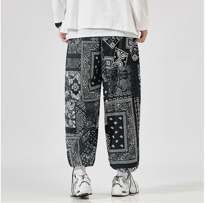 Pantalones Harem Anchos con Cordón - Diseño Flor de Marañón - Image 3