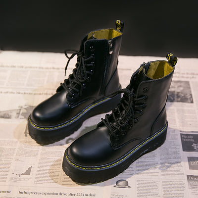 Botas Cortas Retro Respirable Punta Redonda - Image 9