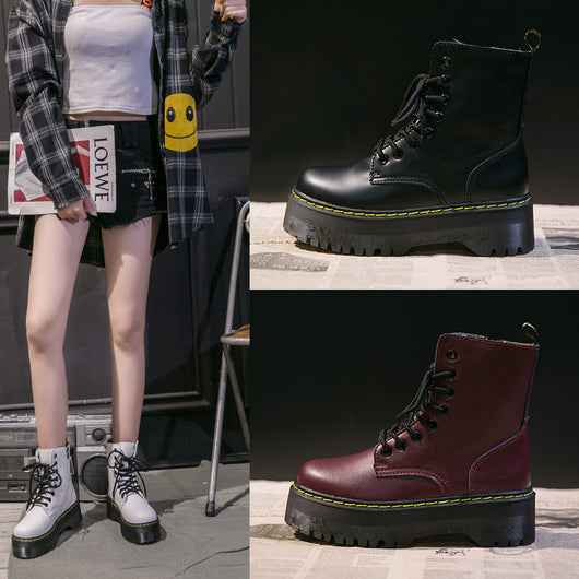 Botas Cortas Retro Respirable Punta Redonda - Image 10