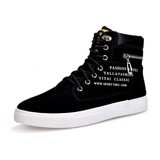Zapatillas Altas de Lona Estilo Coreano para Hombre - Image 13