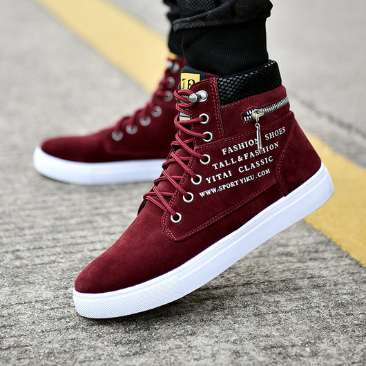 Zapatillas Altas de Lona Estilo Coreano para Hombre - Image 5